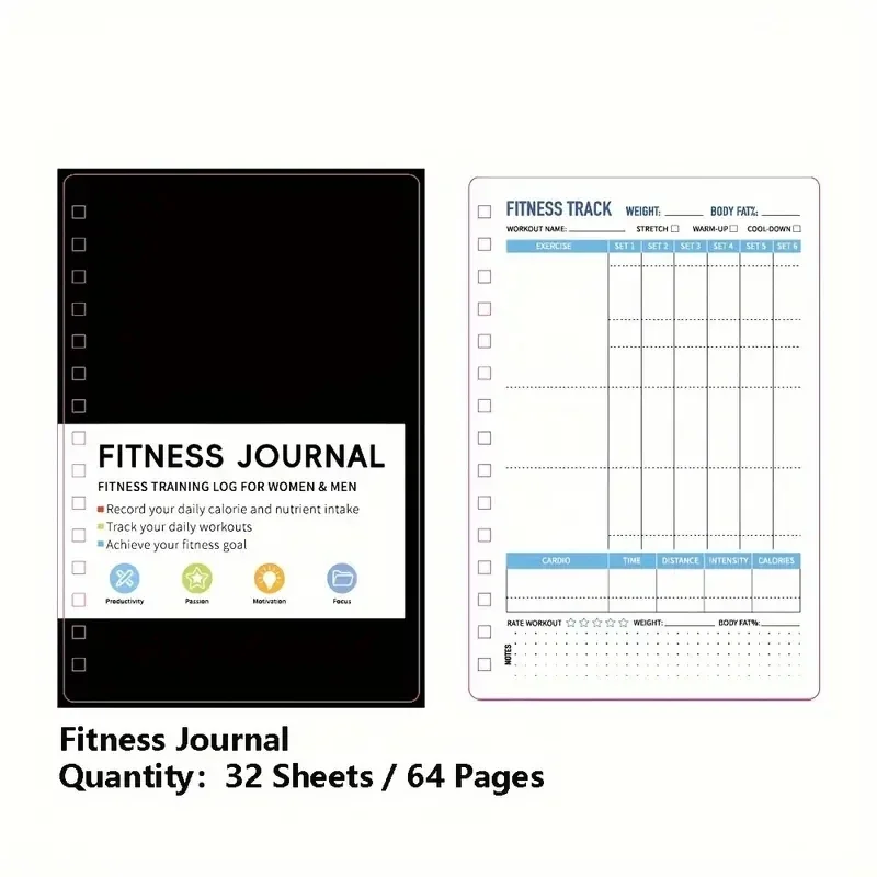 Nutrition And Exercise - Spiral Notebook Daily Exercise and Nutrition